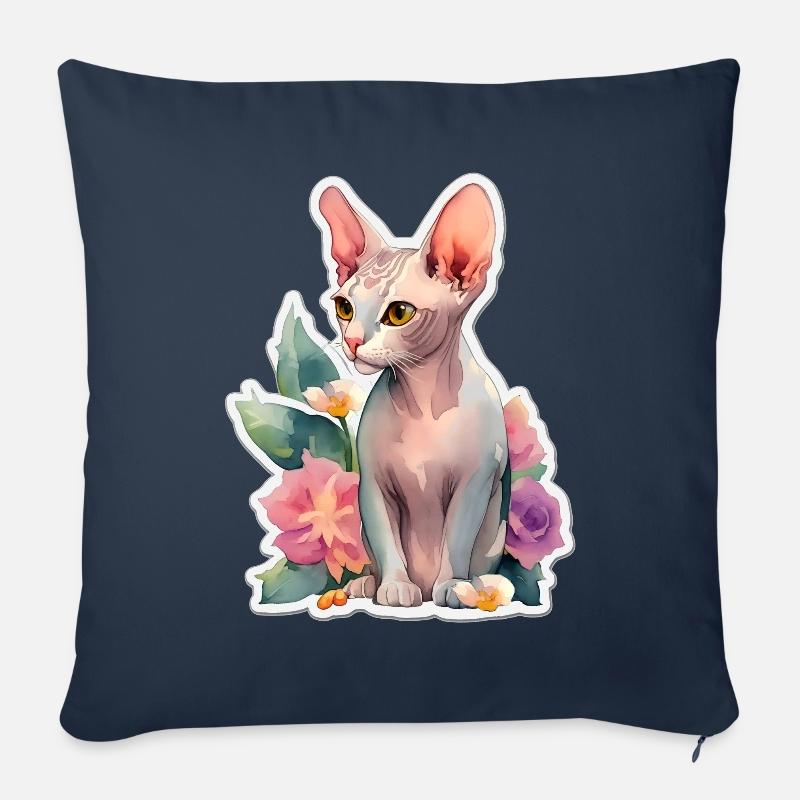 Sphynx-Katze - Sofakissen mit Füllung 45 x 45 cm - Navy