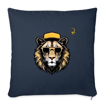 LION! - Coussin et housse de 45 x 45 cm - bleu marine - Devant