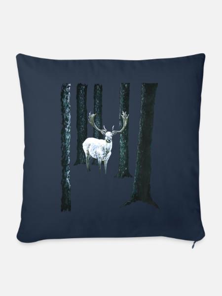 Weißer Hirsch - Sofakissen mit Füllung 45 x 45 cm - Navy