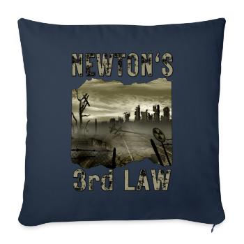 La 3ème loi de Newton. Action à l’apocalypse de réaction - Coussin et housse de 45 x 45 cm - bleu marine - Devant