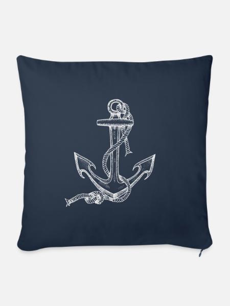 nautic anchor - Sofakissen mit Füllung 45 x 45 cm - Navy