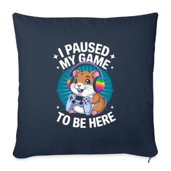 Faites une pause pour vous : Gamer Hamster ! - Coussin et housse de 45 x 45 cm - bleu marine - Devant
