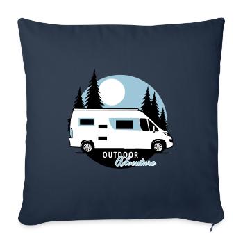 Wohnmobil Kastenwagen Camper Van Outdoor Adventure - Coussin et housse de 45 x 45 cm - bleu marine - Devant