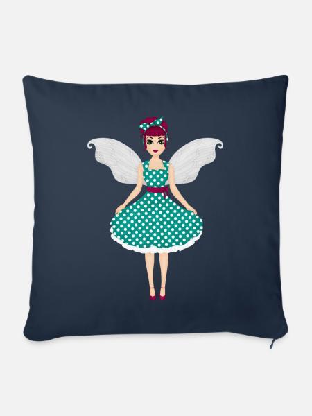 Rockabilly Fee - Sofakissen mit Füllung 45 x 45 cm - Navy