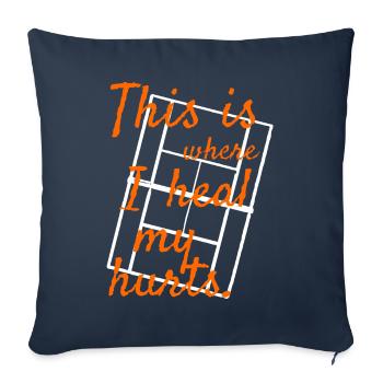 Tennis Heal my hurts on the court - Sofakissen mit Füllung 45 x 45 cm - Navy - Vorne
