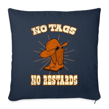 Linedance No tags no restards - Coussin et housse de 45 x 45 cm - bleu marine - Devant