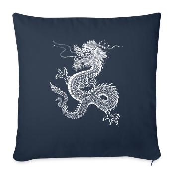 Conception du dragon chinois - Coussin et housse de 45 x 45 cm - bleu marine - Devant