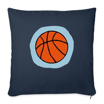 Cadeau de basket-ball - Coussin et housse de 45 x 45 cm - bleu marine - Devant