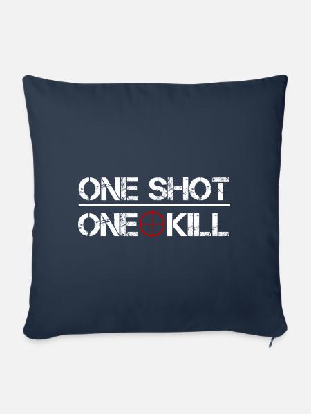 One Shot One Kill - Sofakissen mit Füllung 45 x 45 cm - Navy