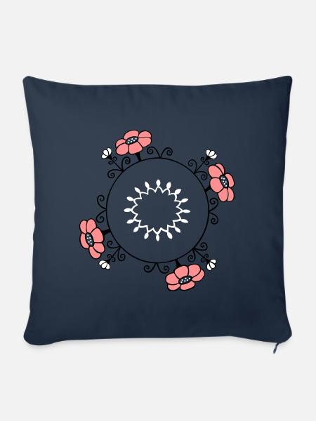 Ornament, Fantasie - Sofakissen mit Füllung 45 x 45 cm - Navy