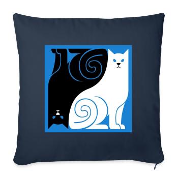 Schwarze Katze Weiße Katze - Sofakissen mit Füllung 45 x 45 cm - Navy - Vorne