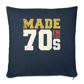 1970 Rétro Made in the 70s 50 ans - Coussin et housse de 45 x 45 cm - bleu marine - Devant