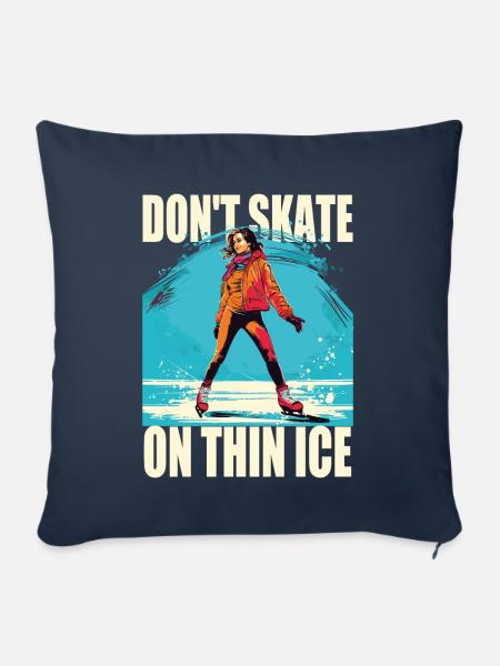 Eisläuferin Eislaufen Schlittschulaufen - Sofakissen mit Füllung 45 x 45 cm - Navy