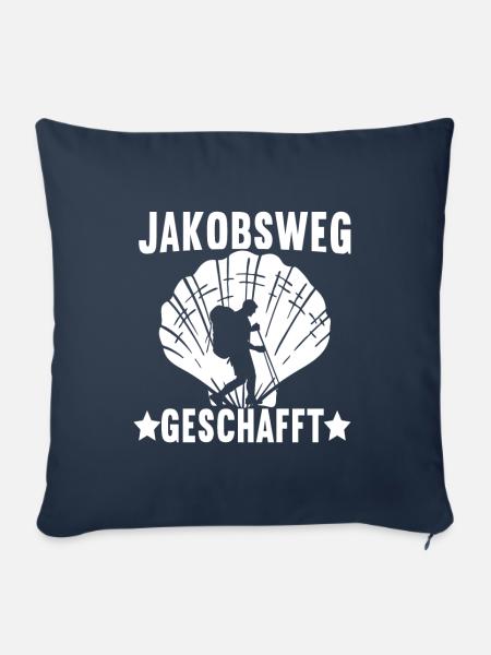 Jakobsweg Pilgern - Sofakissen mit Füllung 45 x 45 cm - Navy