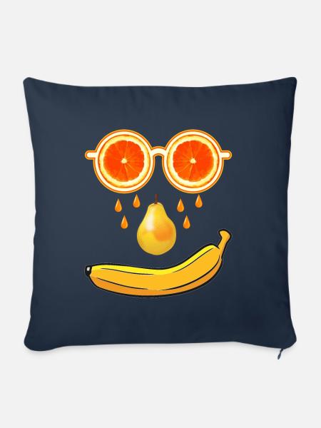 Sommer Früchte - Sofakissen mit Füllung 45 x 45 cm - Navy