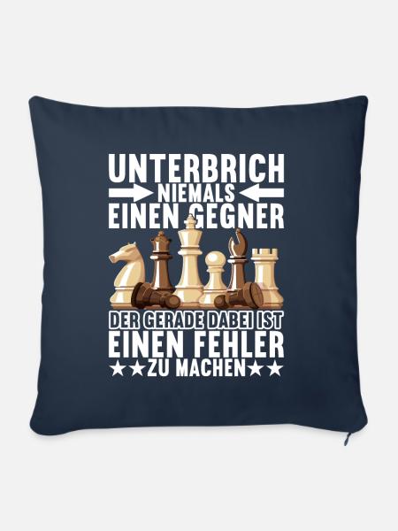 Schach Schachspieler - Sofakissen mit Füllung 45 x 45 cm - Navy