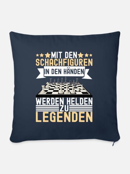 Schach Schachspieler - Sofakissen mit Füllung 45 x 45 cm - Navy