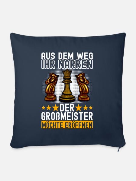 Schach Schachspieler - Sofakissen mit Füllung 45 x 45 cm - Navy