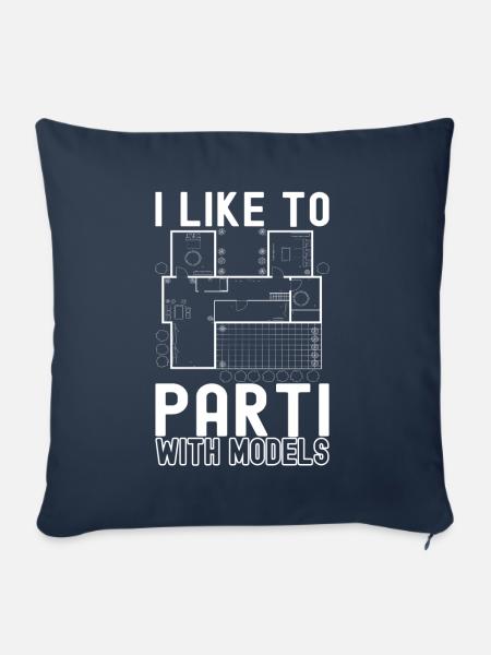Architekt Architektur - Sofakissen mit Füllung 45 x 45 cm - Navy