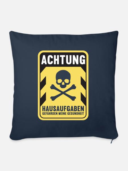 Hausaufgaben Schüler - Sofakissen mit Füllung 45 x 45 cm - Navy