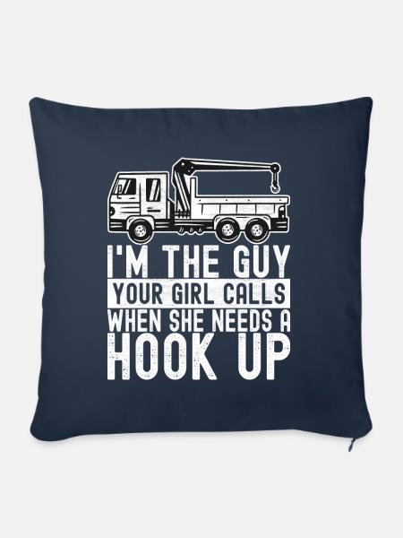 Abschleppwagen Abschleppdienst - Sofakissen mit Füllung 45 x 45 cm - Navy