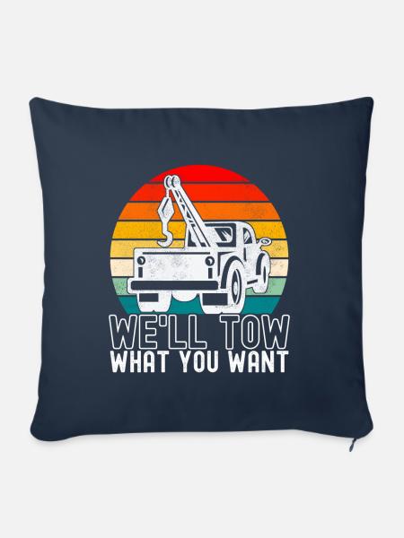 Abschleppwagen Abschleppdienst - Sofakissen mit Füllung 45 x 45 cm - Navy