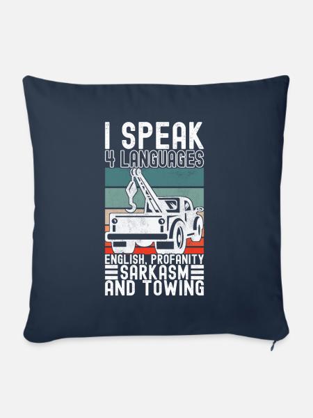 Abschleppwagen Abschleppdienst - Sofakissen mit Füllung 45 x 45 cm - Navy