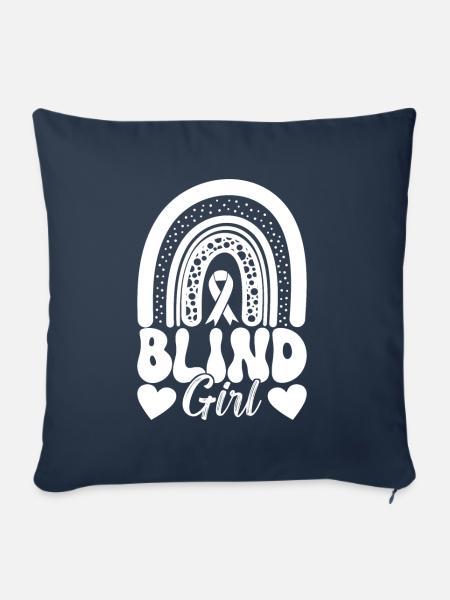 Blind Sehbehinderung - Sofakissen mit Füllung 45 x 45 cm - Navy
