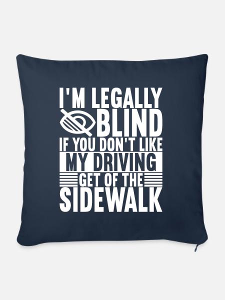 Blind Sehbehinderung - Sofakissen mit Füllung 45 x 45 cm - Navy