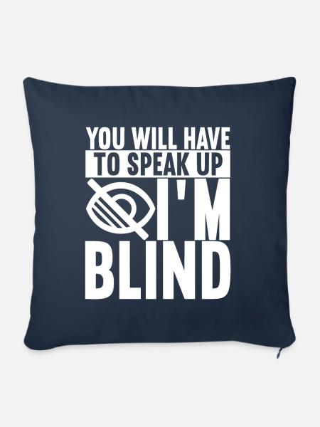 Blind Sehbehinderung - Sofakissen mit Füllung 45 x 45 cm - Navy