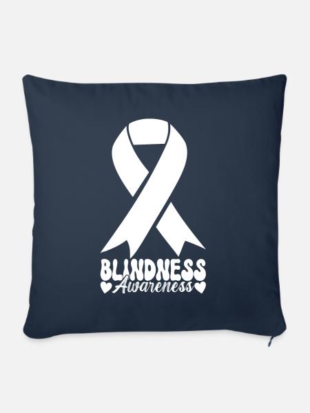 Blind Sehbehinderung - Sofakissen mit Füllung 45 x 45 cm - Navy