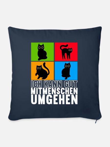 Katzen Misanthrop Sarkasmus - Sofakissen mit Füllung 45 x 45 cm - Navy