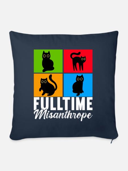 Katzen Misanthrop Sarkasmus - Sofakissen mit Füllung 45 x 45 cm - Navy