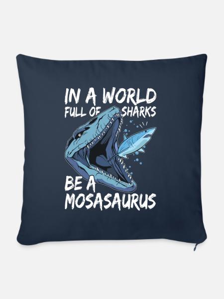 Mosasaurus Dinosaurier - Sofakissen mit Füllung 45 x 45 cm - Navy