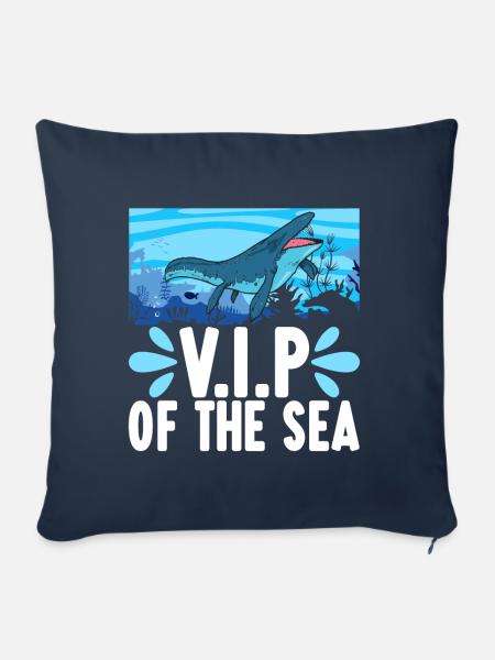 Mosasaurus Dinosaurier - Sofakissen mit Füllung 45 x 45 cm - Navy