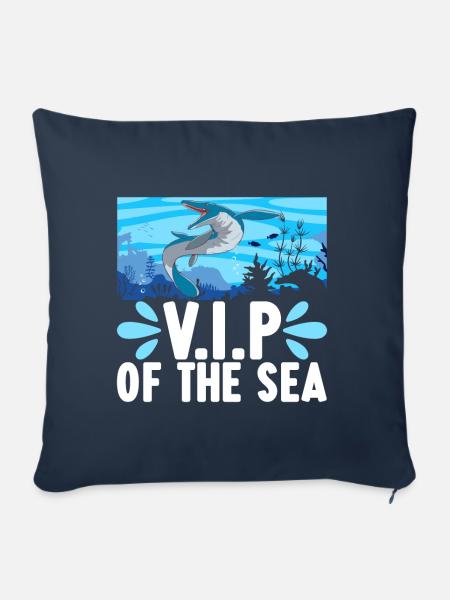 Mosasaurus Dinosaurier - Sofakissen mit Füllung 45 x 45 cm - Navy