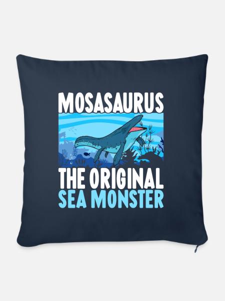 Mosasaurus Dinosaurier - Sofakissen mit Füllung 45 x 45 cm - Navy