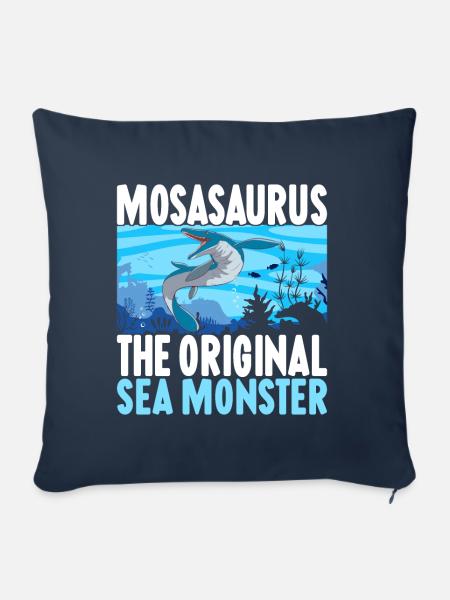 Mosasaurus Dinosaurier - Sofakissen mit Füllung 45 x 45 cm - Navy