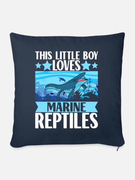 Mosasaurus Dinosaurier - Sofakissen mit Füllung 45 x 45 cm - Navy
