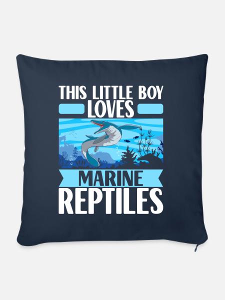 Mosasaurus Dinosaurier - Sofakissen mit Füllung 45 x 45 cm - Navy