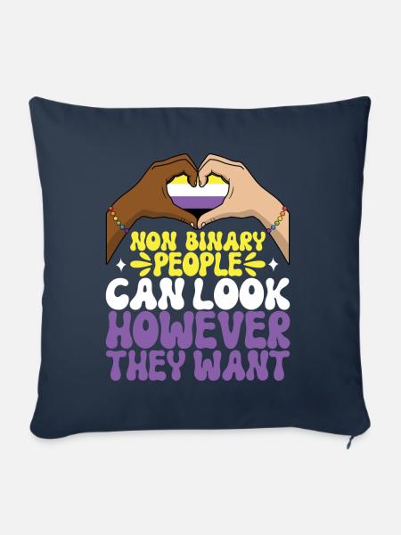 Non Binary Pride Genderqueer - Sofakissen mit Füllung 45 x 45 cm - Navy