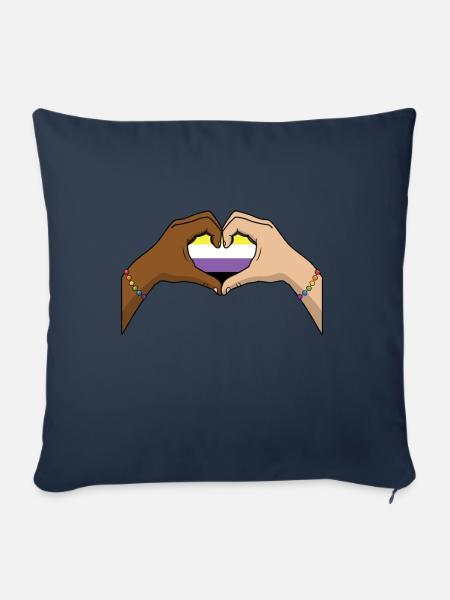 Non Binary Pride Genderqueer - Sofakissen mit Füllung 45 x 45 cm - Navy