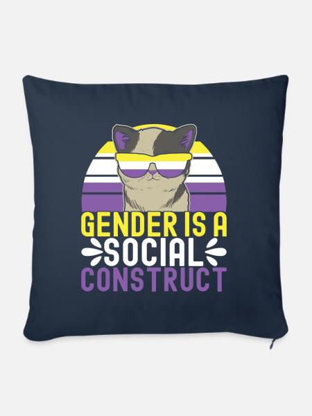 Non Binary Pride Genderqueer - Sofakissen mit Füllung 45 x 45 cm - Navy