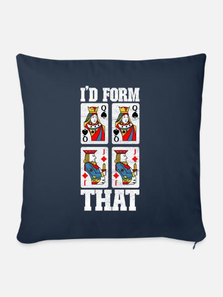 Binokel Pinochle - Sofakissen mit Füllung 45 x 45 cm - Navy