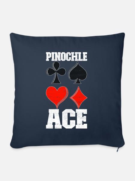 Binokel Pinochle - Sofakissen mit Füllung 45 x 45 cm - Navy