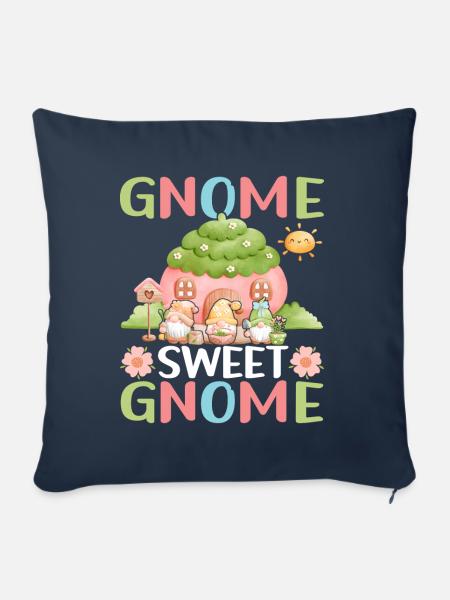Gartenzwerge Gartenarbeit - Sofakissen mit Füllung 45 x 45 cm - Navy