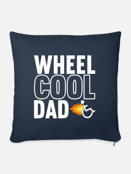Rollstuhlfahrer Rollstuhl - Sofakissen mit Füllung 45 x 45 cm - Navy