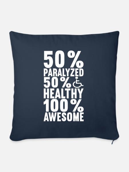 Rollstuhlfahrer Rollstuhl - Sofakissen mit Füllung 45 x 45 cm - Navy