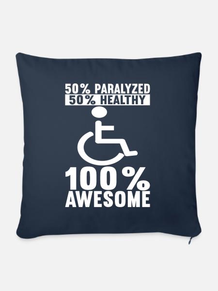 Rollstuhlfahrer Rollstuhl - Sofakissen mit Füllung 45 x 45 cm - Navy
