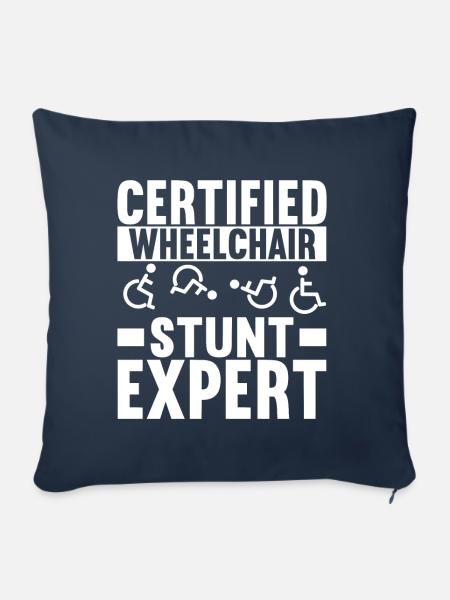 Rollstuhlfahrer Rollstuhl - Sofakissen mit Füllung 45 x 45 cm - Navy